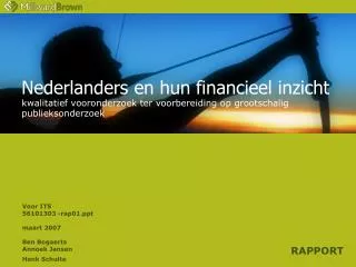 Nederlanders en hun financieel inzicht