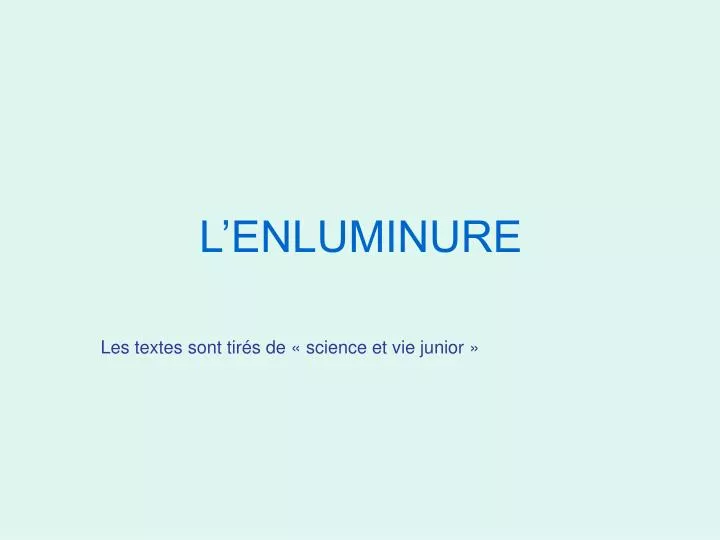 l enluminure