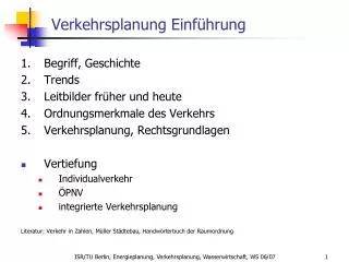 verkehrsplanung einf hrung