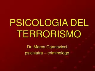 psicologia del terrorismo