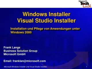 Windows Installer Visual Studio Installer