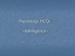 Psychology MCQs ~Intelligence~ - slide 1