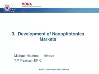 3. Development of Nanophotonics Markets