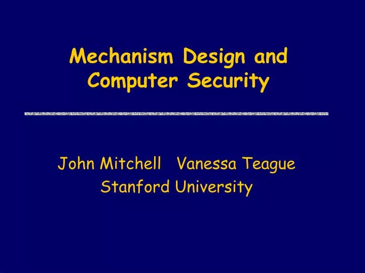 mechanism design and computer security