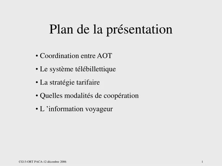 plan de la pr sentation