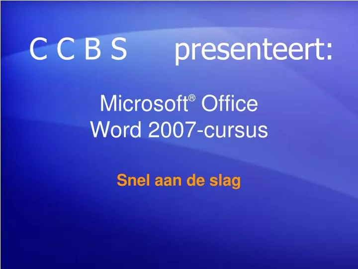 microsoft office word 2007 cursus