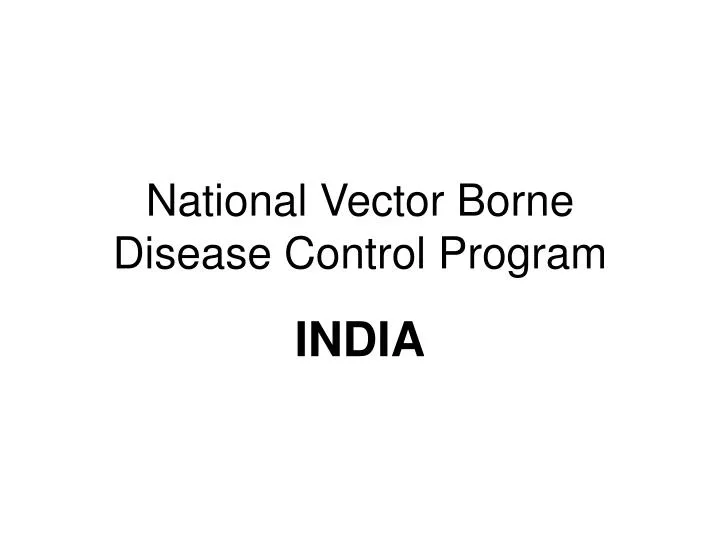 national vector borne disease control program