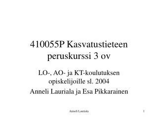 410055p kasvatustieteen peruskurssi 3 ov