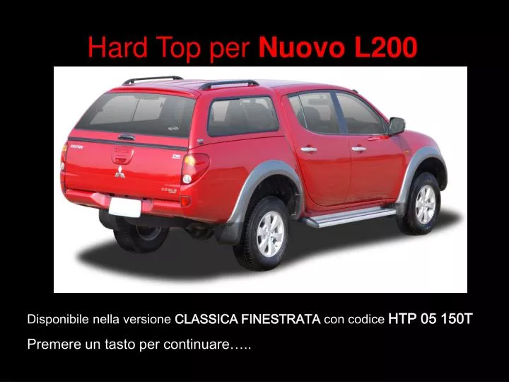 hard top per nuovo l200