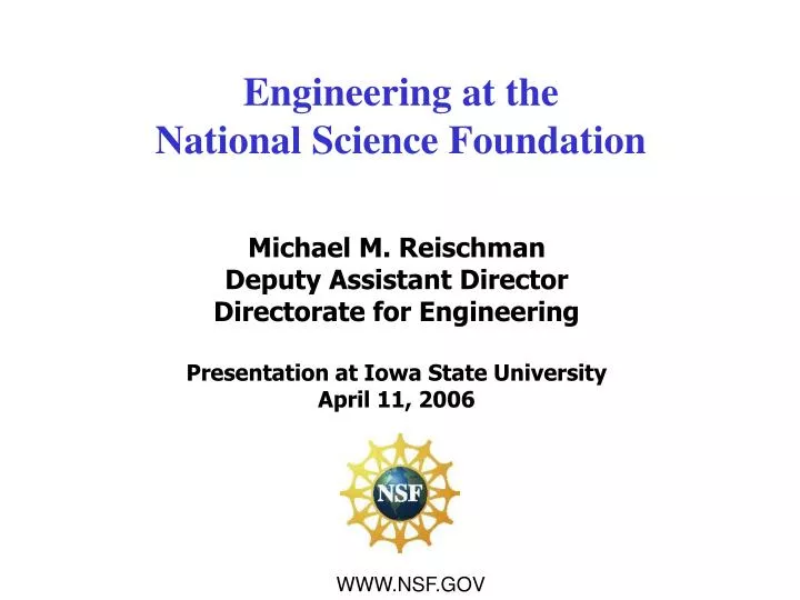 engineering at the national science foundation