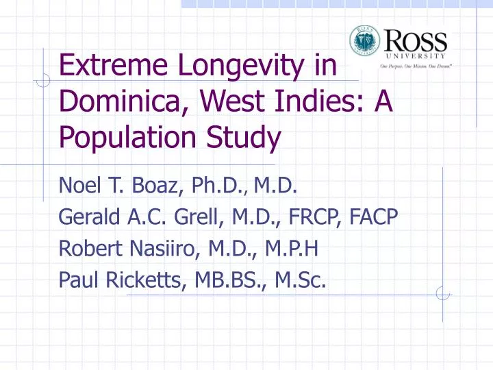 extreme longevity in dominica west indies a population study
