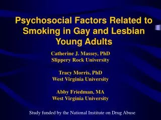 Psychosocial Factors Related to Smoking in Gay and Lesbian Young Adults