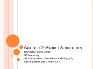 Chapter 7: Market Structures