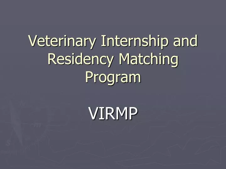 veterinary internship and residency matching program
