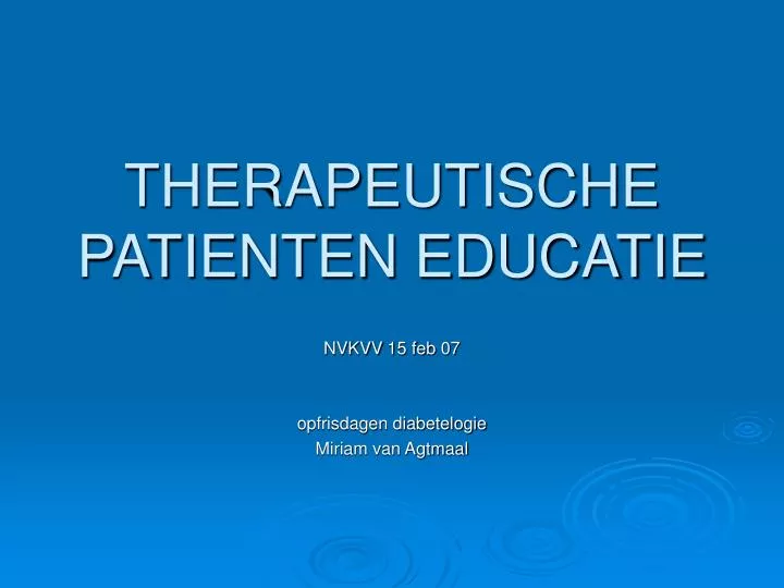 therapeutische patienten educatie