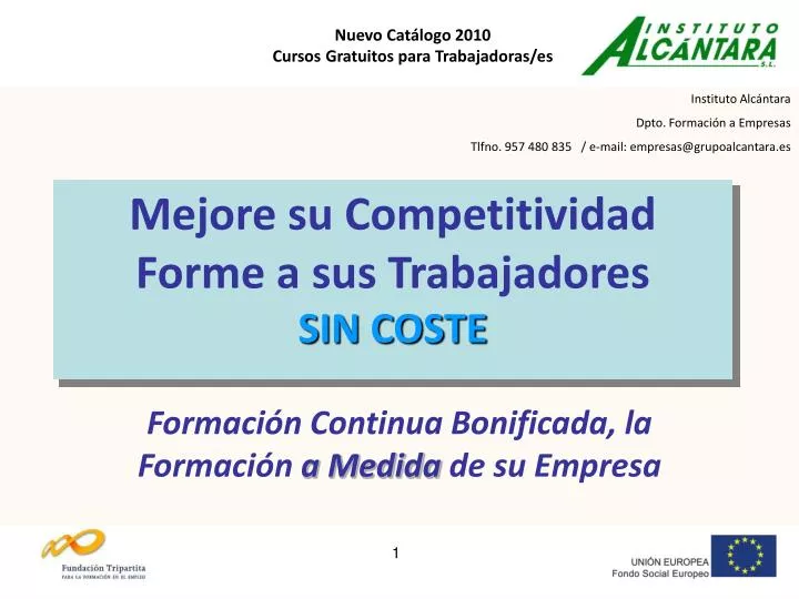 mejore su competitividad forme a sus trabajadores sin coste