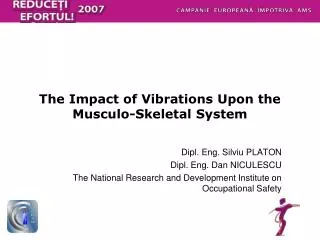 The I m pact of Vibrat i ons Upon the M us c ulo- Sk elet al System