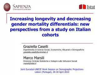 Increasing longevity and decreasing gender mortality differentials: new perspectives from a study on Italian cohorts