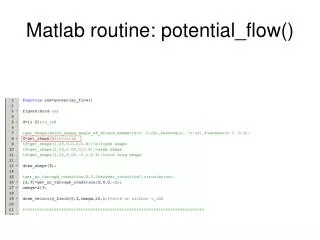 Matlab routine: potential_flow()