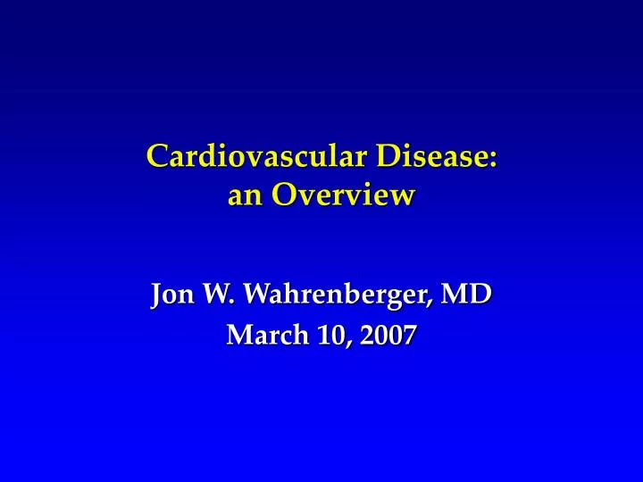 cardiovascular disease an overview