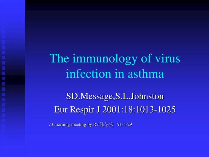 the immunology of virus infection in asthma