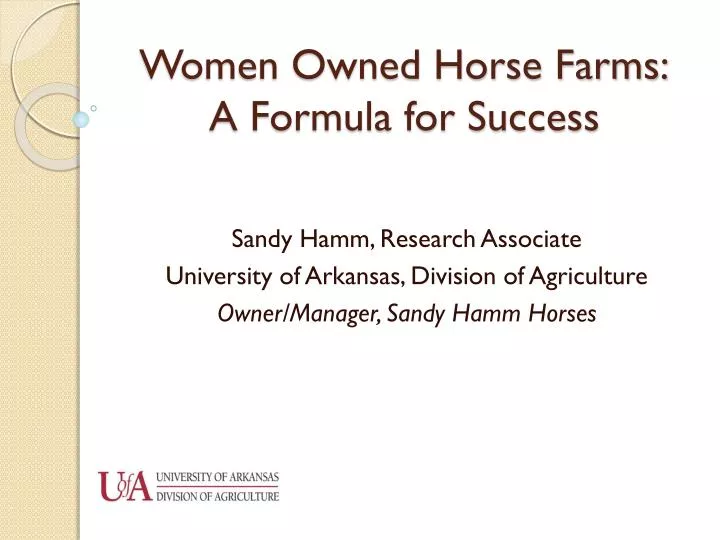 women owned horse farms a formula for success