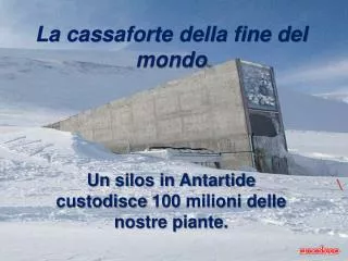 La cassaforte della fine del mondo Un silos in Antartide custodisce 100 milioni delle nostre piante.