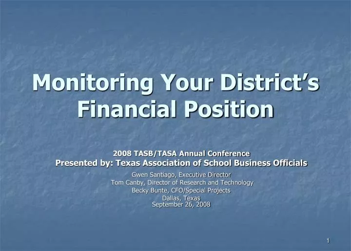 monitoring your district s financial position