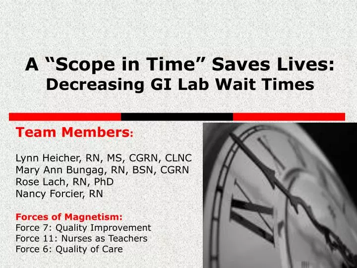 a scope in time saves lives decreasing gi lab wait times