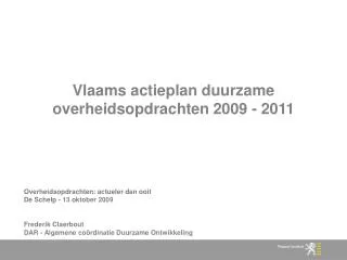Vlaams actieplan duurzame overheidsopdrachten 2009 - 2011
