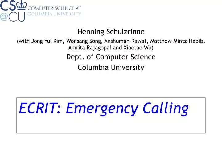 ecrit emergency calling