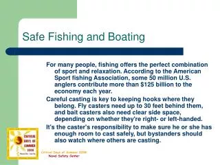 Safe Fishing and Boating