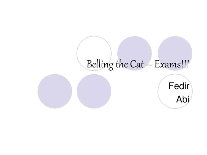 belling the cat exams