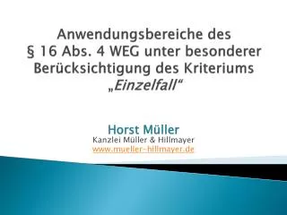 anwendungsbereiche des 16 abs 4 weg unter besonderer ber cksichtigung des kriteriums einzelfall