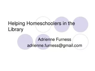 Helping Homeschoolers in the Library