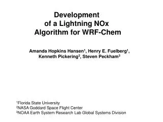 Development of a Lightning NOx Algorithm for WRF-Chem