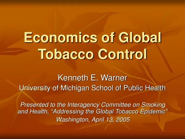 economics of global tobacco control