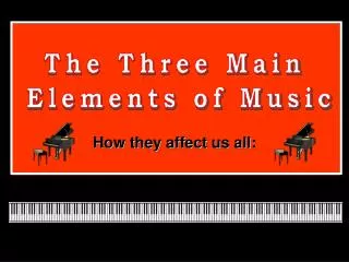 The Three Main Elements of Music