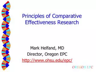 Principles of Comparative Effectiveness Research