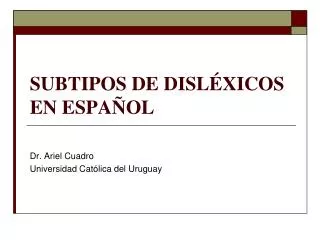 subtipos de disl xicos en espa ol