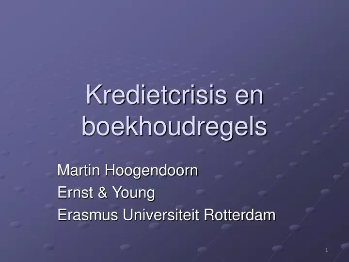 kredietcrisis en boekhoudregels