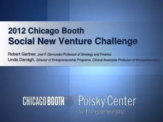 2012 Chicago Booth Social New Venture Challenge