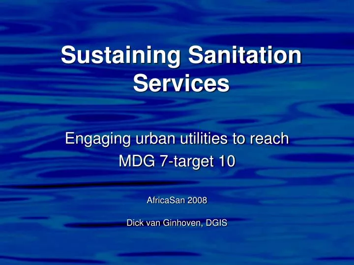 sustaining sanitation services