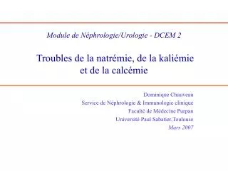 module de n phrologie urologie dcem 2 troubles de la natr mie de la kali mie et de la calc mie