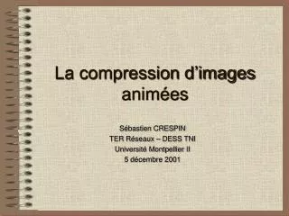 la compression d images anim es