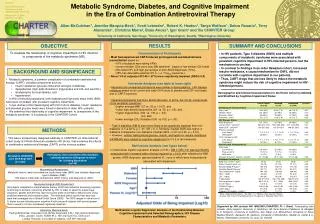 Metabolic Syndrome, Diabetes, and Cognitive Impairment in the Era of Combination Antiretroviral Therapy