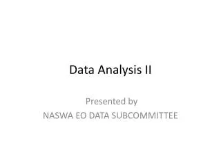 Data Analysis II
