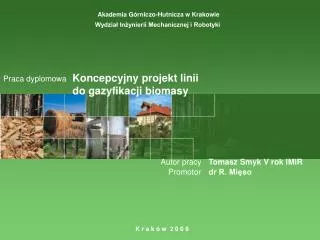 Koncepcyjny projekt linii do gazyfikacji biomasy