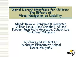 Digital Library Interfaces for Children: The Effects of Visual Navigation on Usability