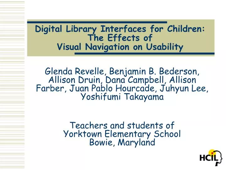 digital library interfaces for children the effects of visual navigation on usability